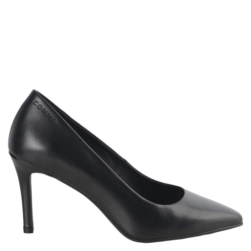 Comma Shoes leren pumps met naaldhak - zwart