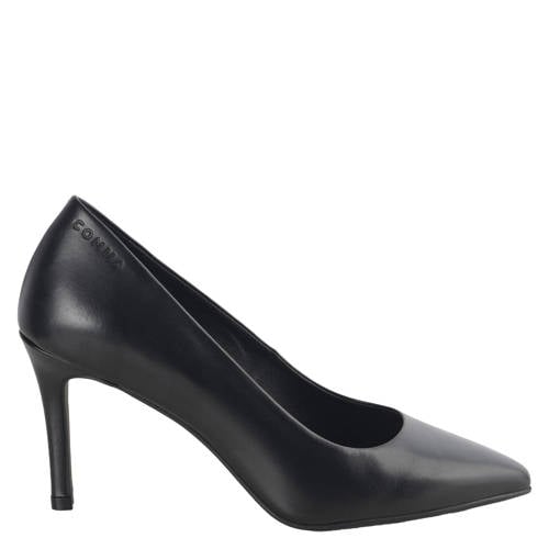 Comma Shoes leren pumps met naaldhak zwart