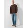 QS katoenen relaxed fit sweater - donkerbruin