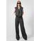 QS straight leg pantalon met melée - zwart