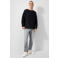 QS katoenen relaxed fit gebreide trui - marine