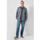 QS regular fit geruite overhemd - donkerblauw