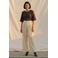 AWARE top met borduursels - bruin