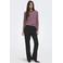 JDY gestreepte top met borduursels - donkerrood/roze