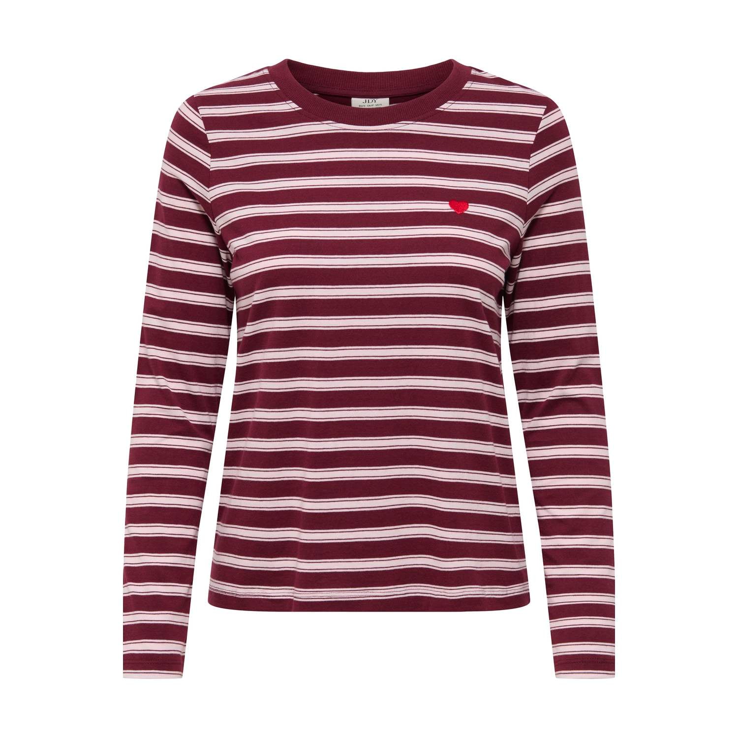 JDY gestreepte top met borduursels blauw rood