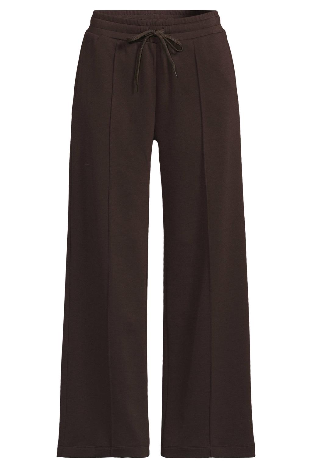 Bruine dames FREEQUENT wide leg broek van viscose met effen