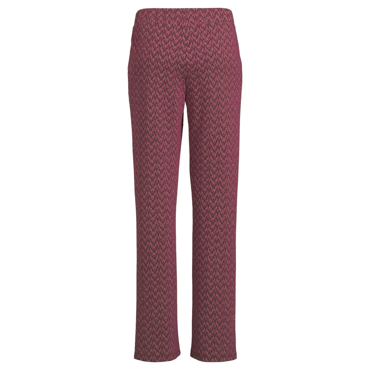 Geisha straight leg broek met print paars
