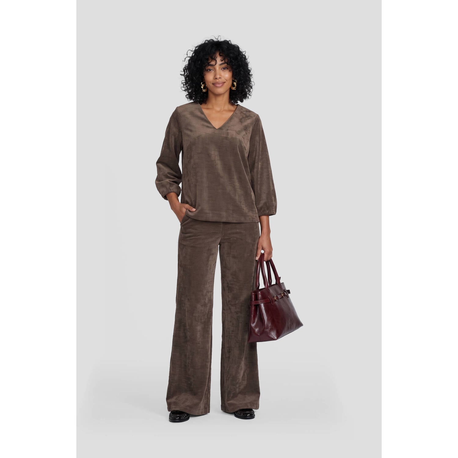 Geisha flared broek bruin