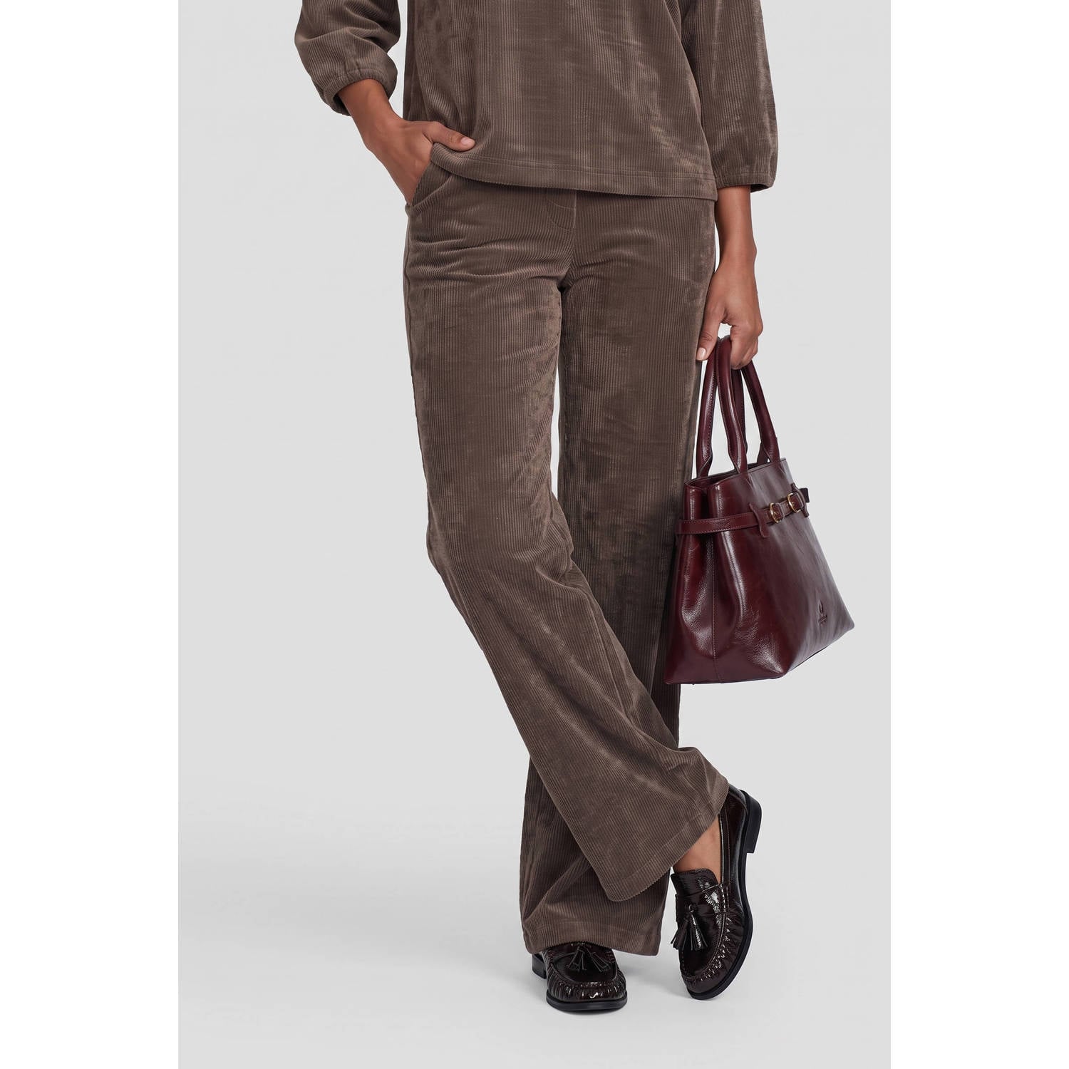 Geisha flared broek bruin