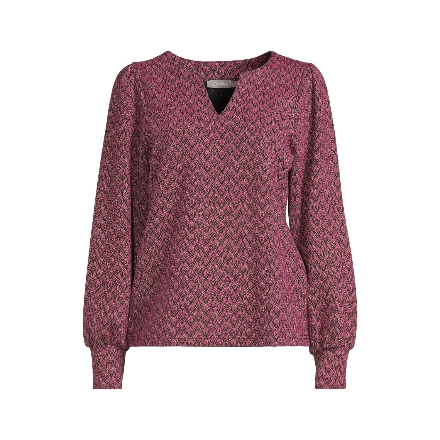 Geisha top met print paars