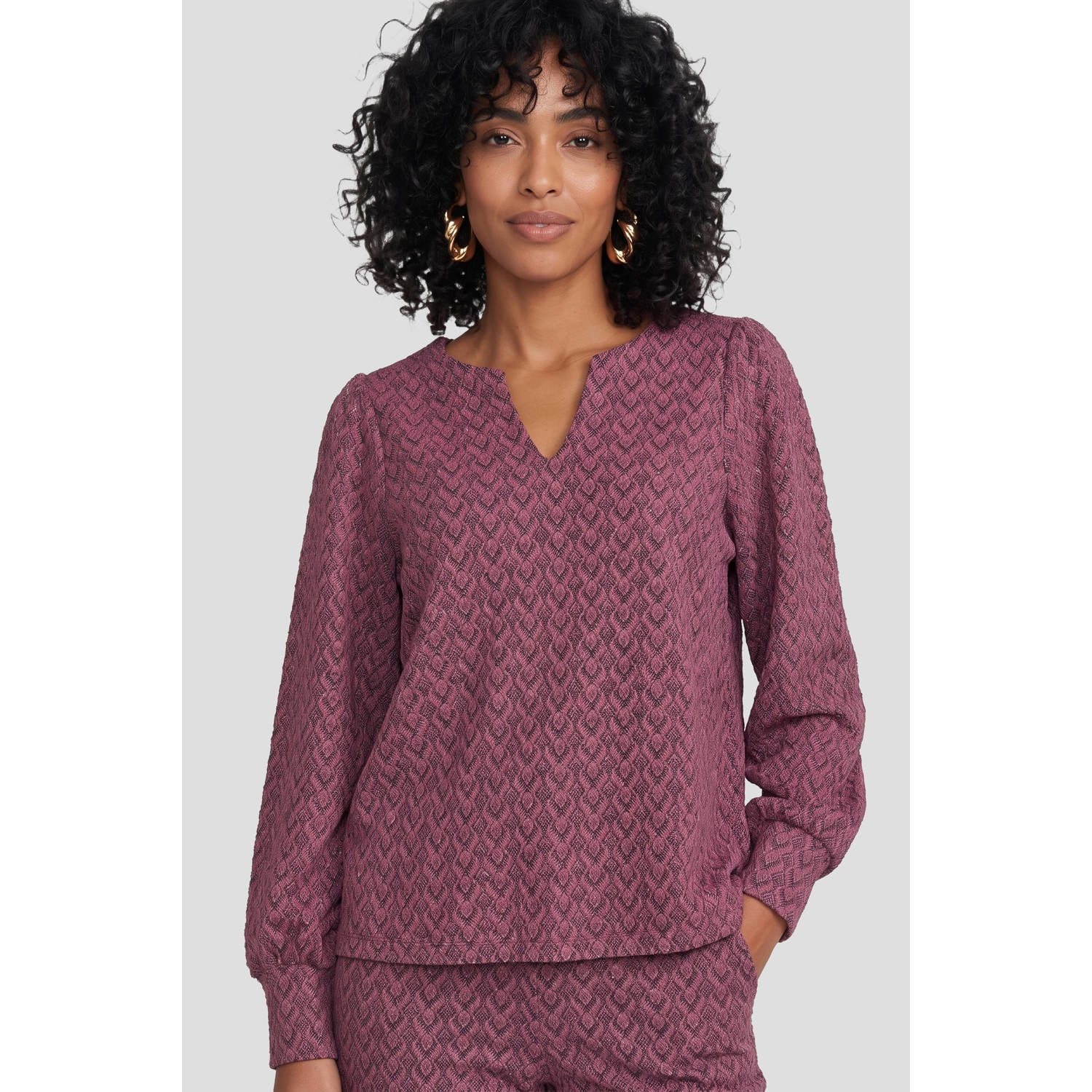 Geisha top met print paars