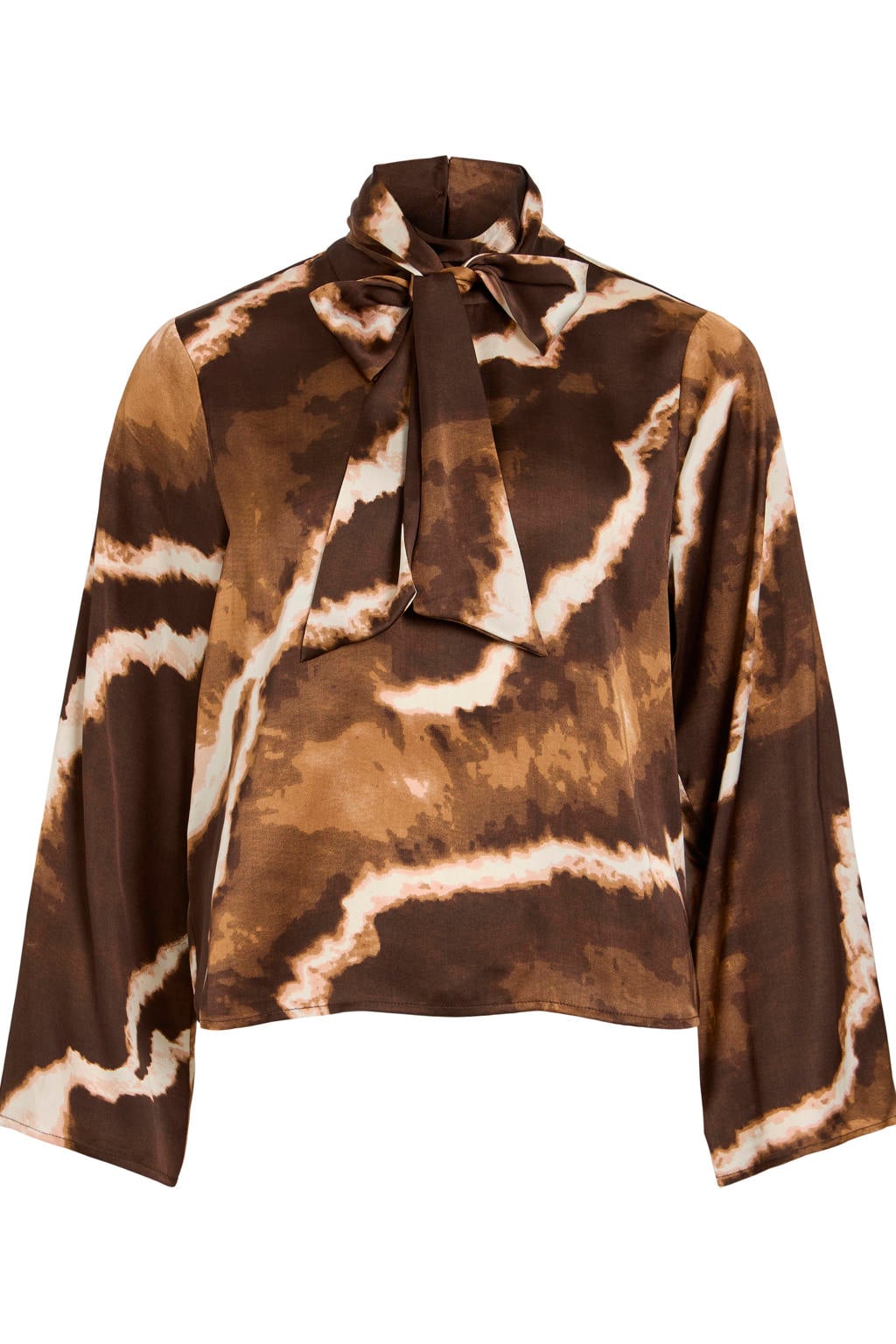 VILA tie-dye blousetop - bruin/ecru