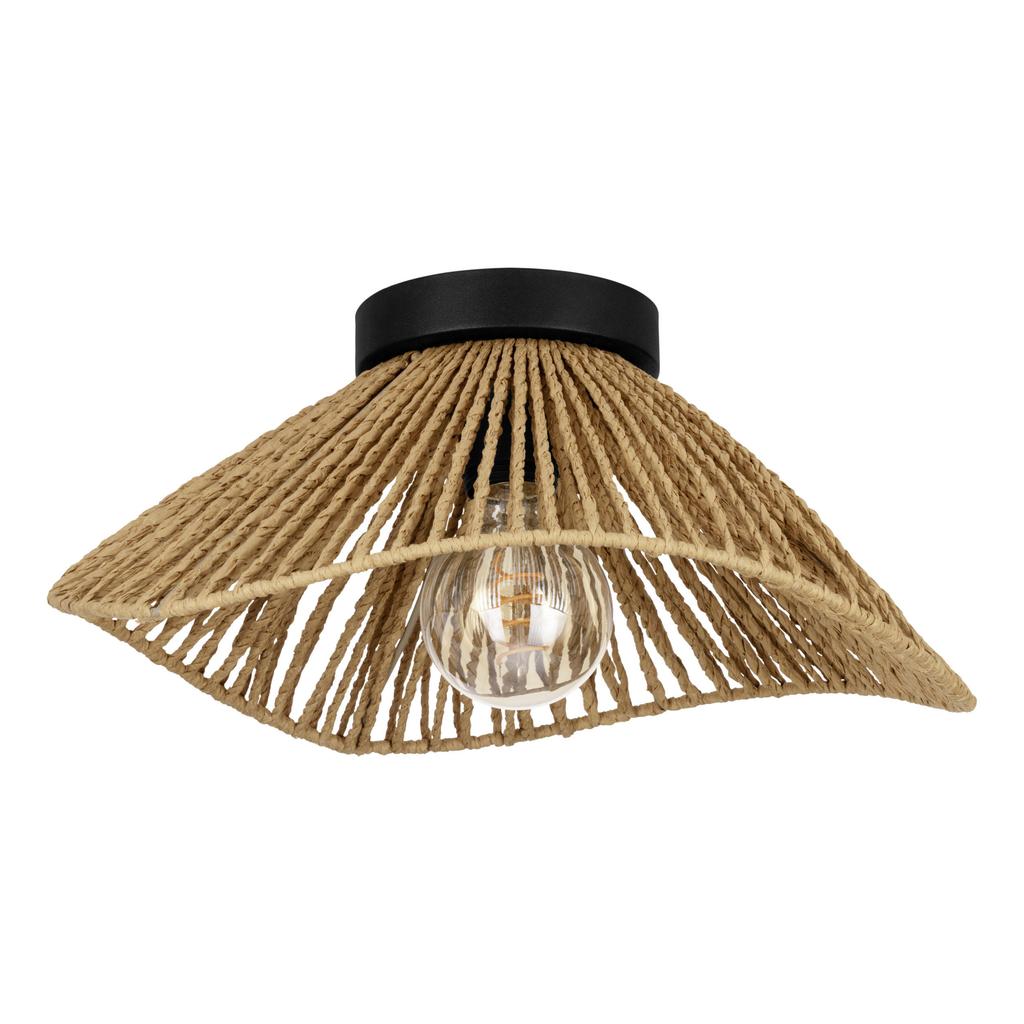 EGLO Lavister Plafondlamp - E27 - Papier|Staal - Zwart|Bruin