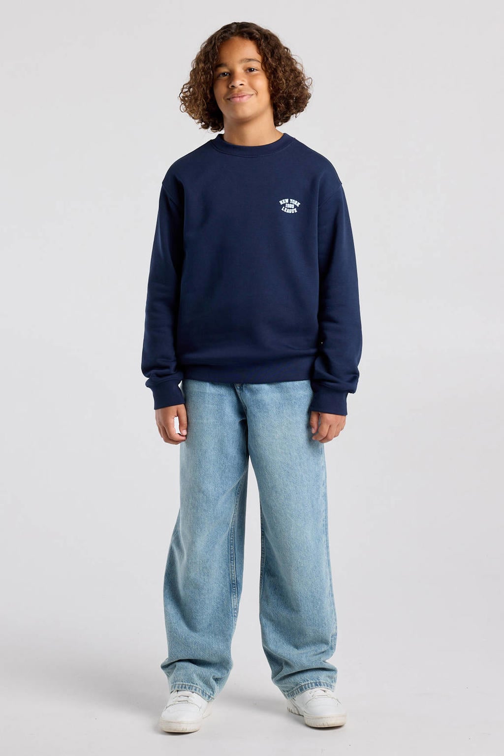 America Today sweater met backprint - donkerblauw