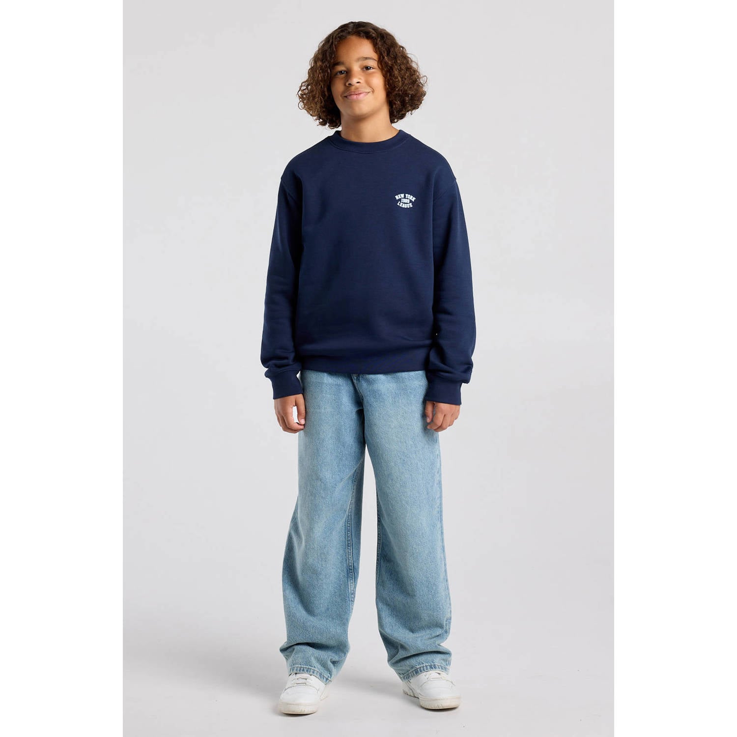 America Today sweater met backprint donkerblauw