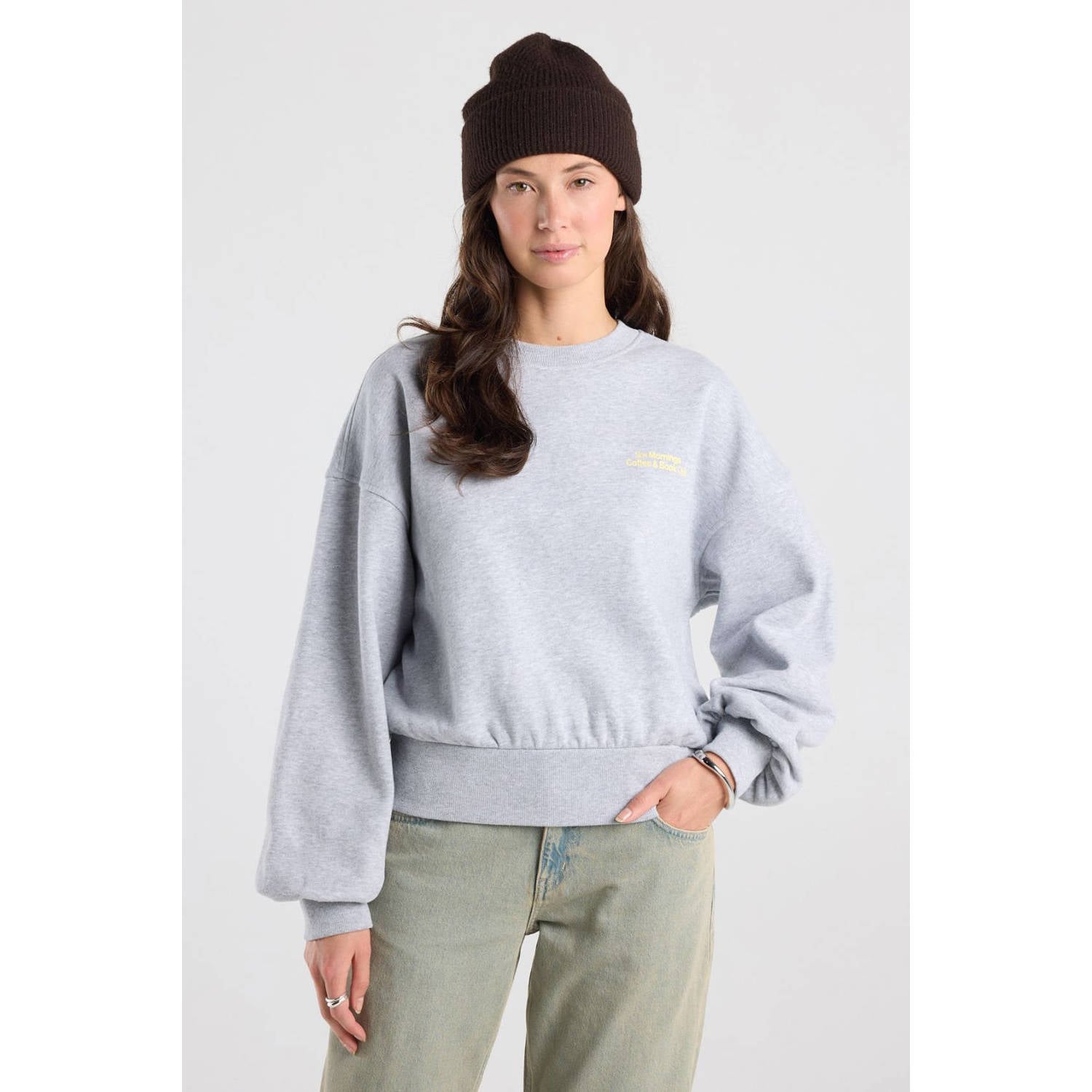 America Today oversized sweater grijs
