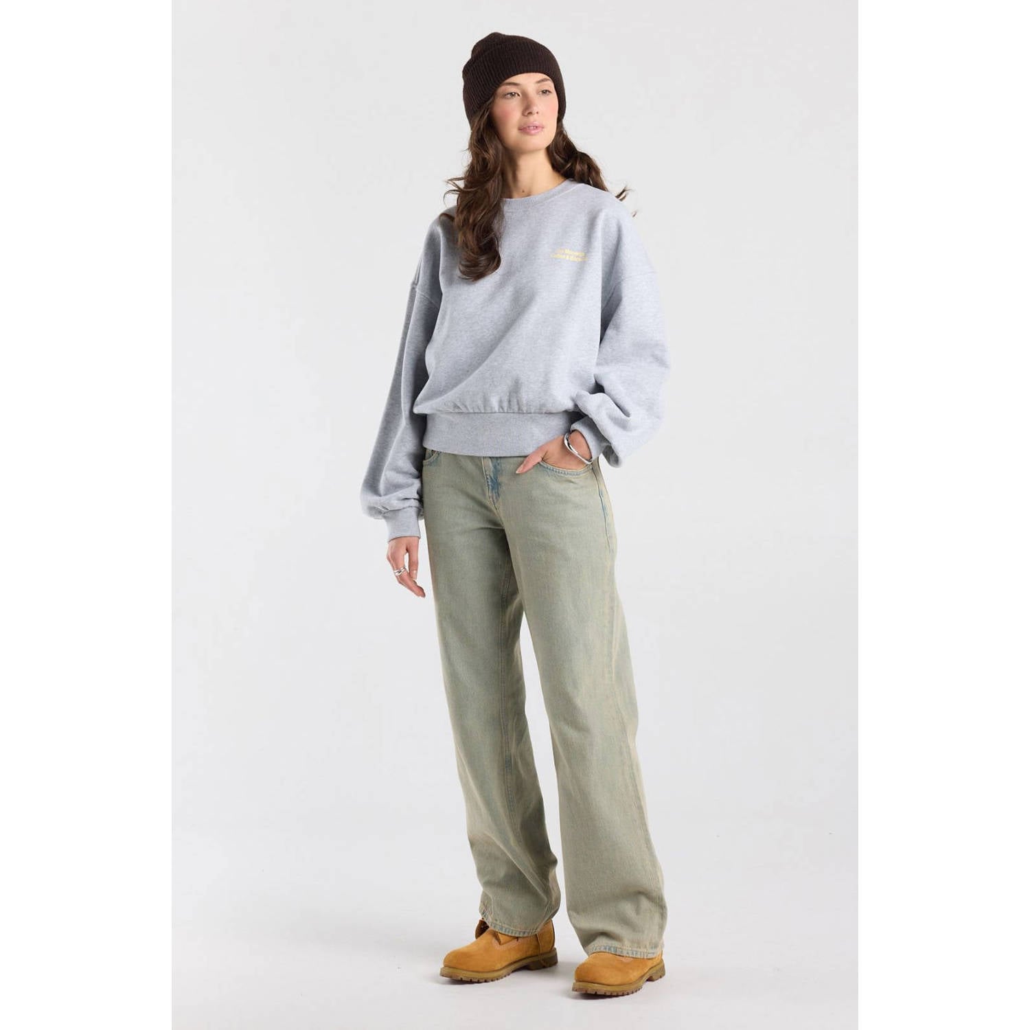 America Today oversized sweater grijs