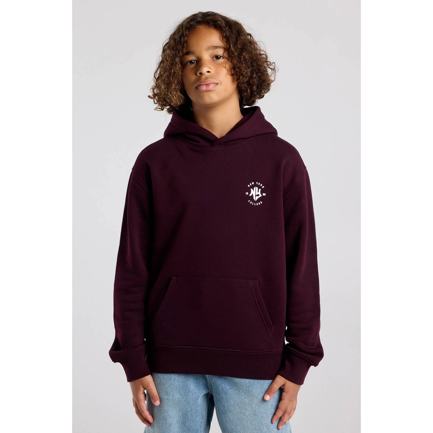 America Today hoodie met tekst bordeauxrood