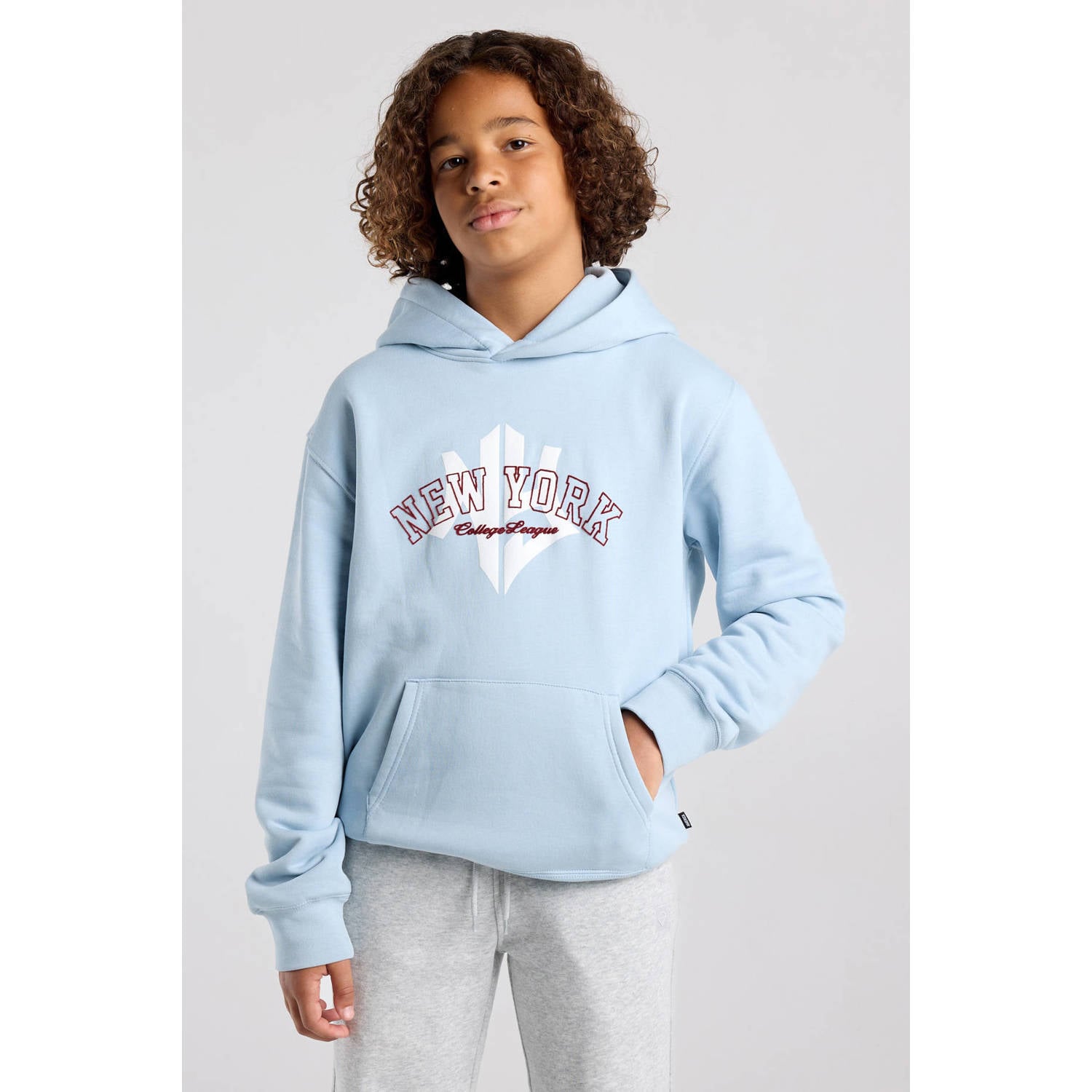 America Today hoodie met tekst lichtblauw