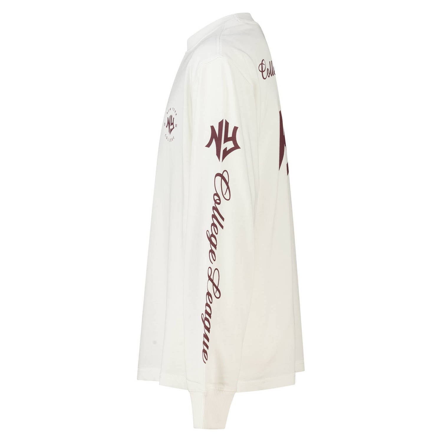 America Today longsleeve met backprint wit donkerrood
