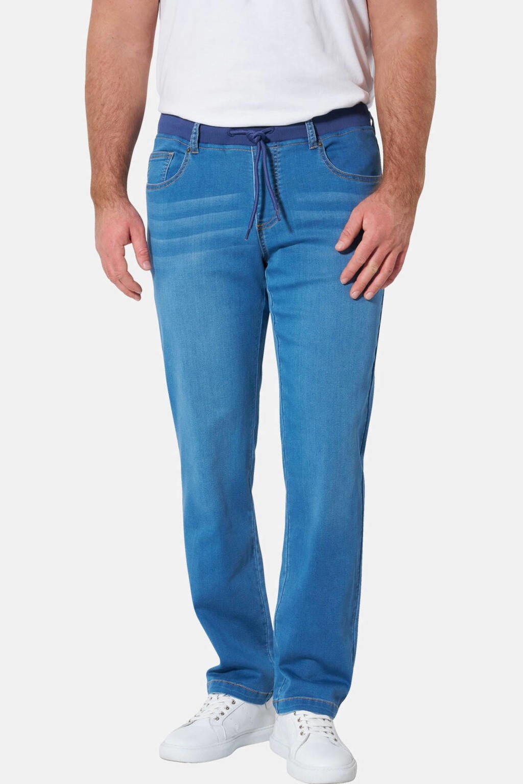 Jan Vanderstorm HARLUND loose fit straight leg jeans Plus Size - lichtblauw