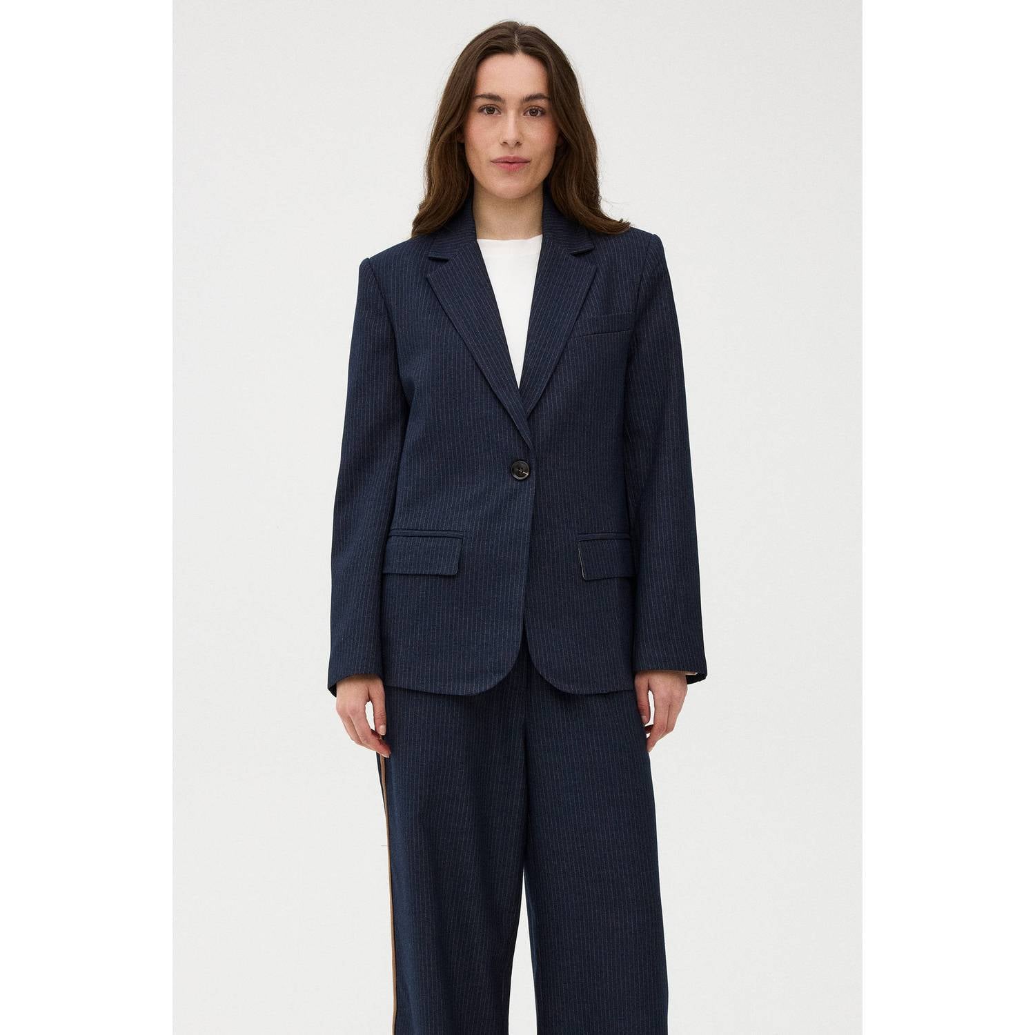 Gossia blazer met krijtstreep marineblauw