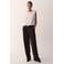 Gossia wide leg broek - donkerbruin