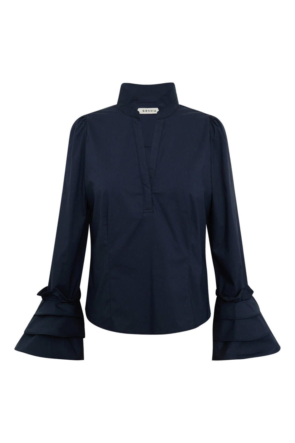 Gossia blouse met ruches - donkerblauw