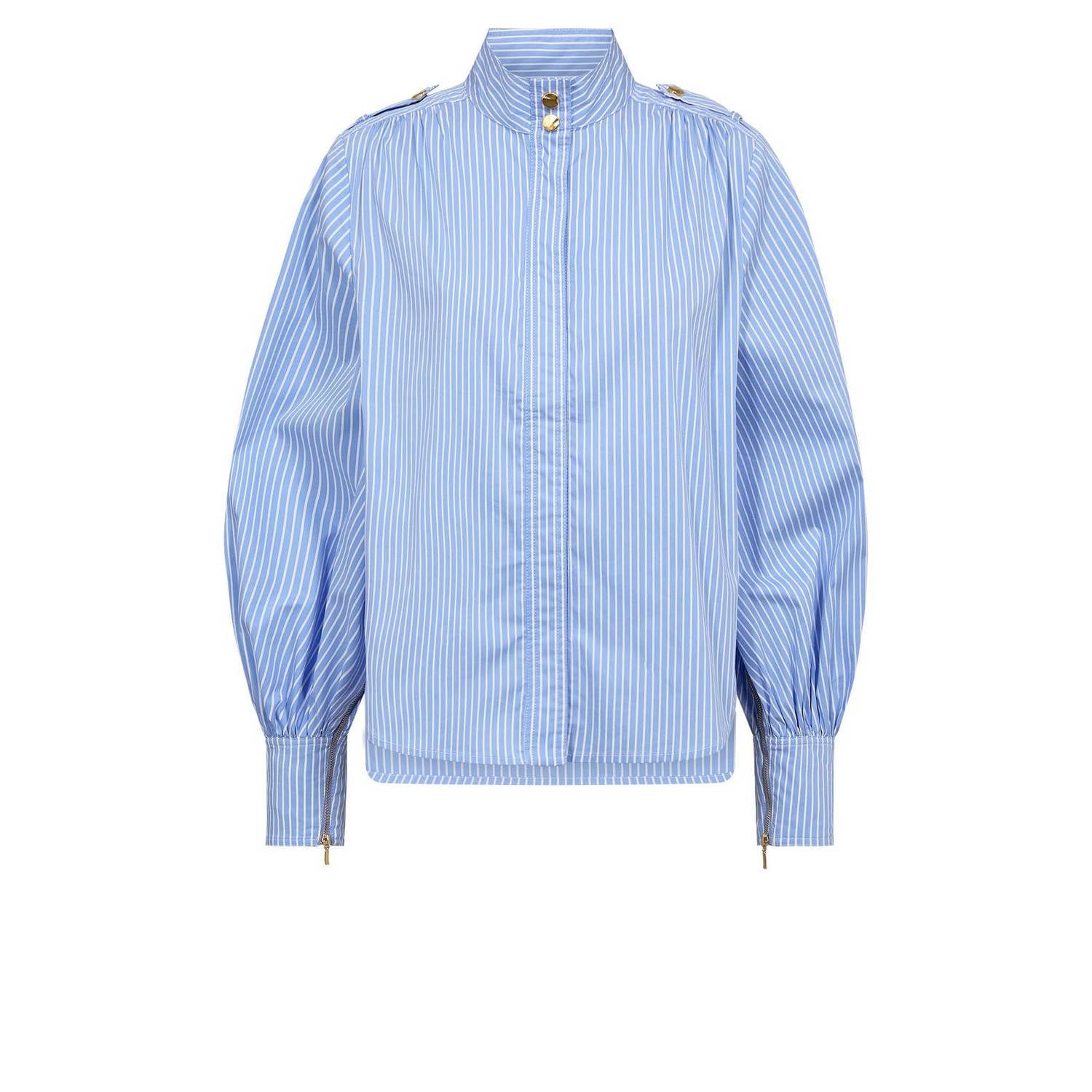 Gossia blouse met krijtstreep blauw
