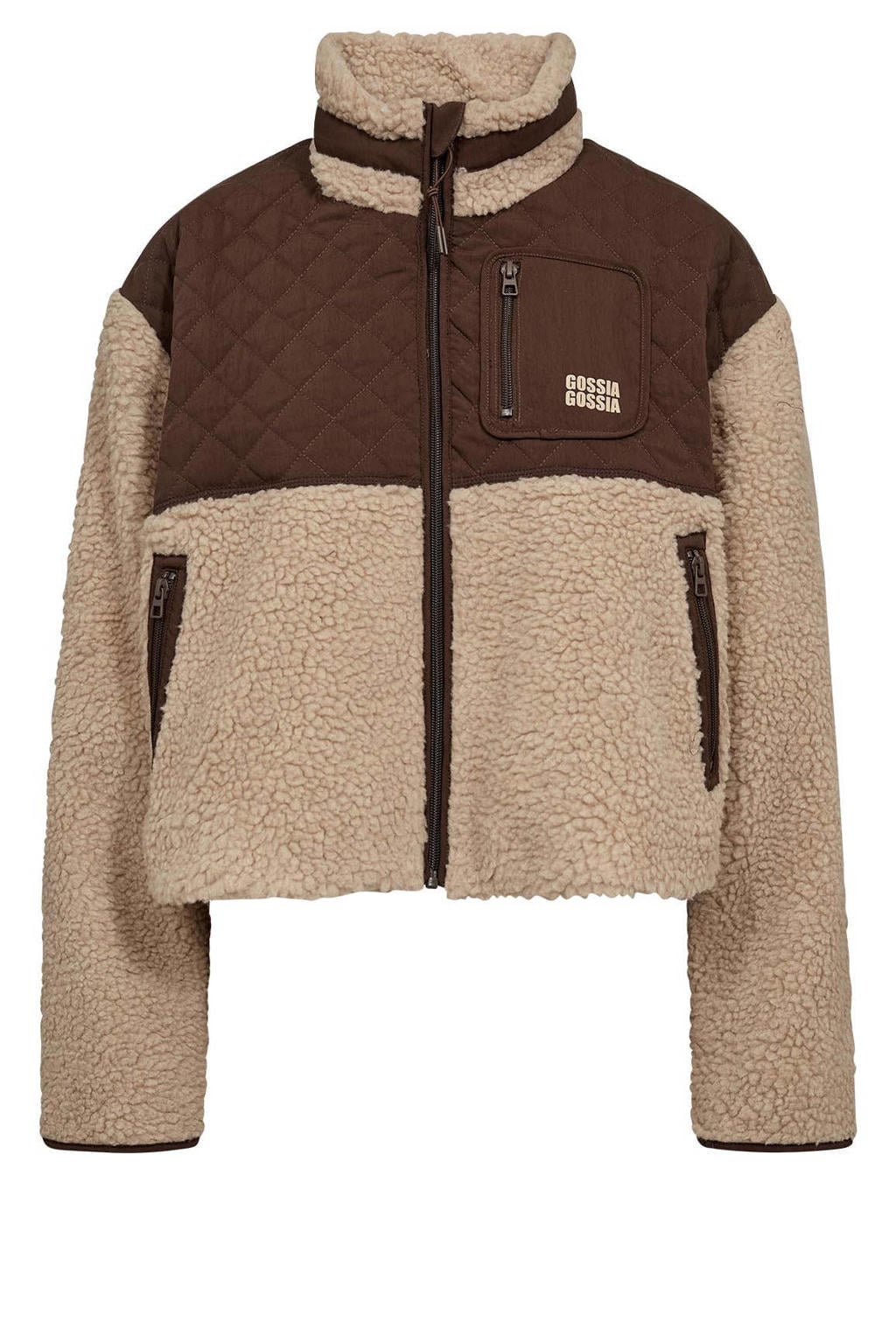 Gossia quilted teddy jas - bruin