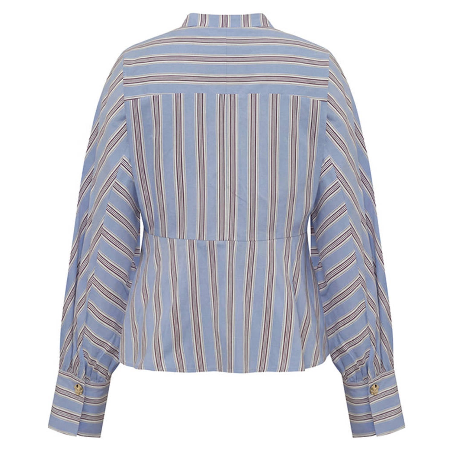 Gossia getailleerde gestreepte blouse blauw