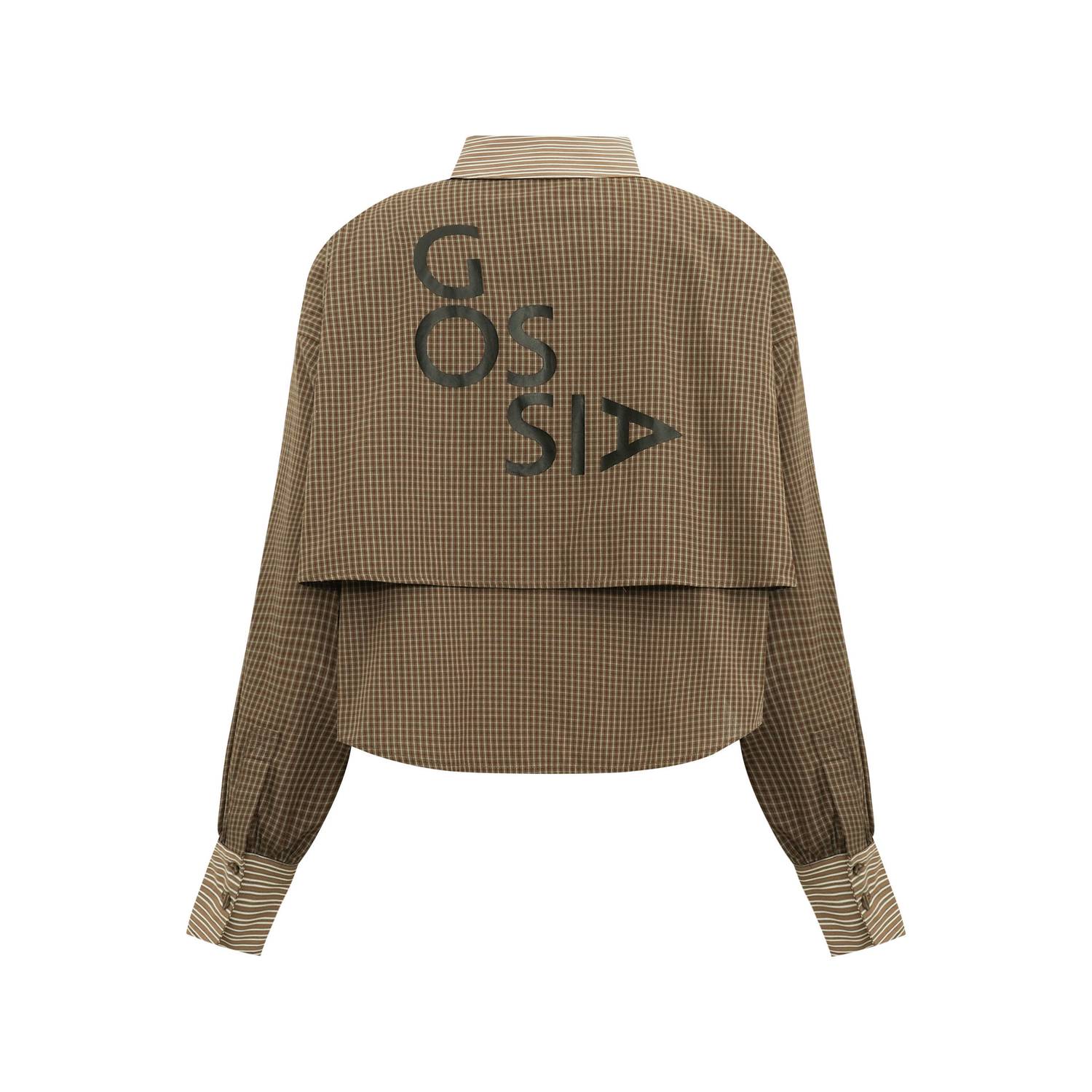 Gossia geruite blouse bruin