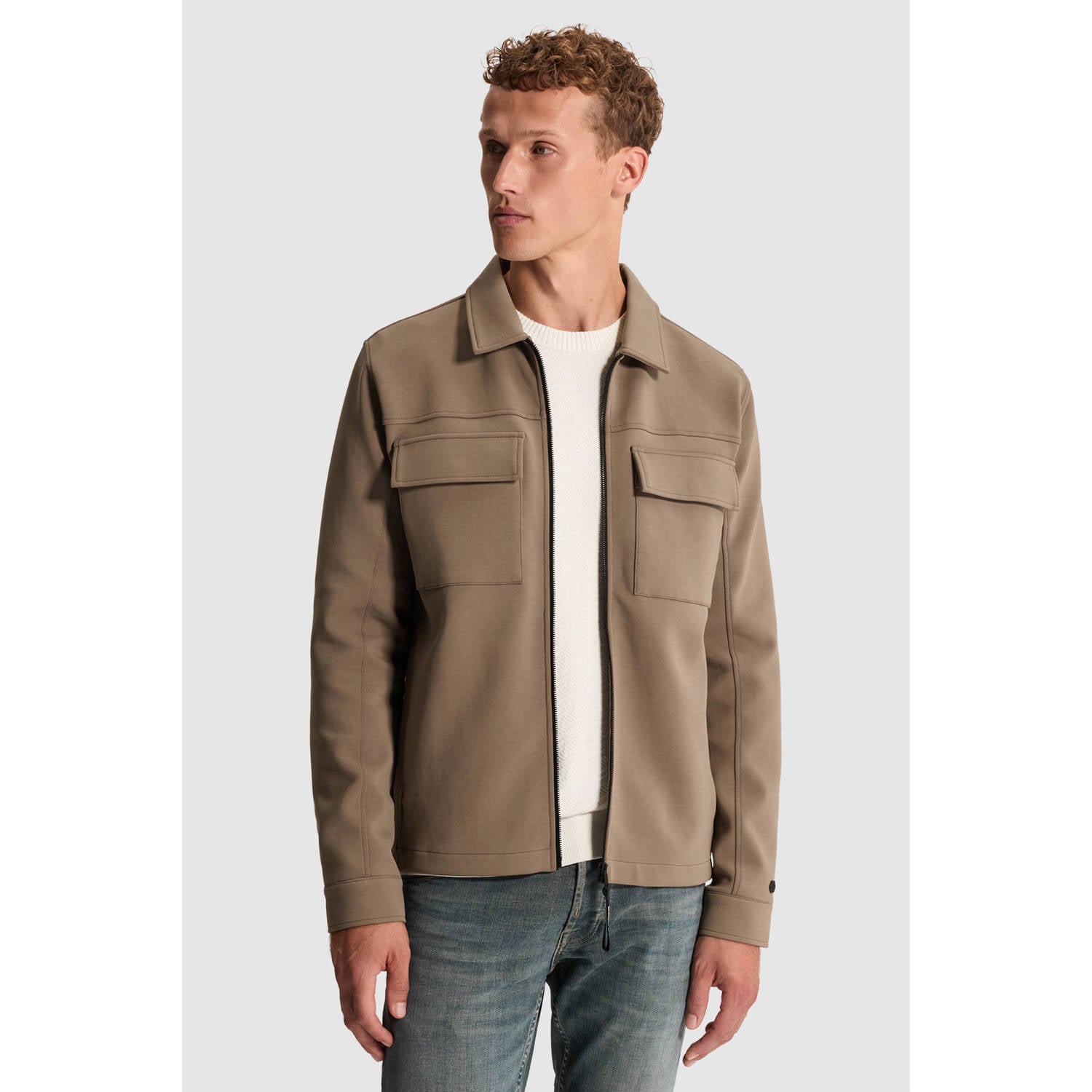 Cast Iron sweatvest lichtbruin