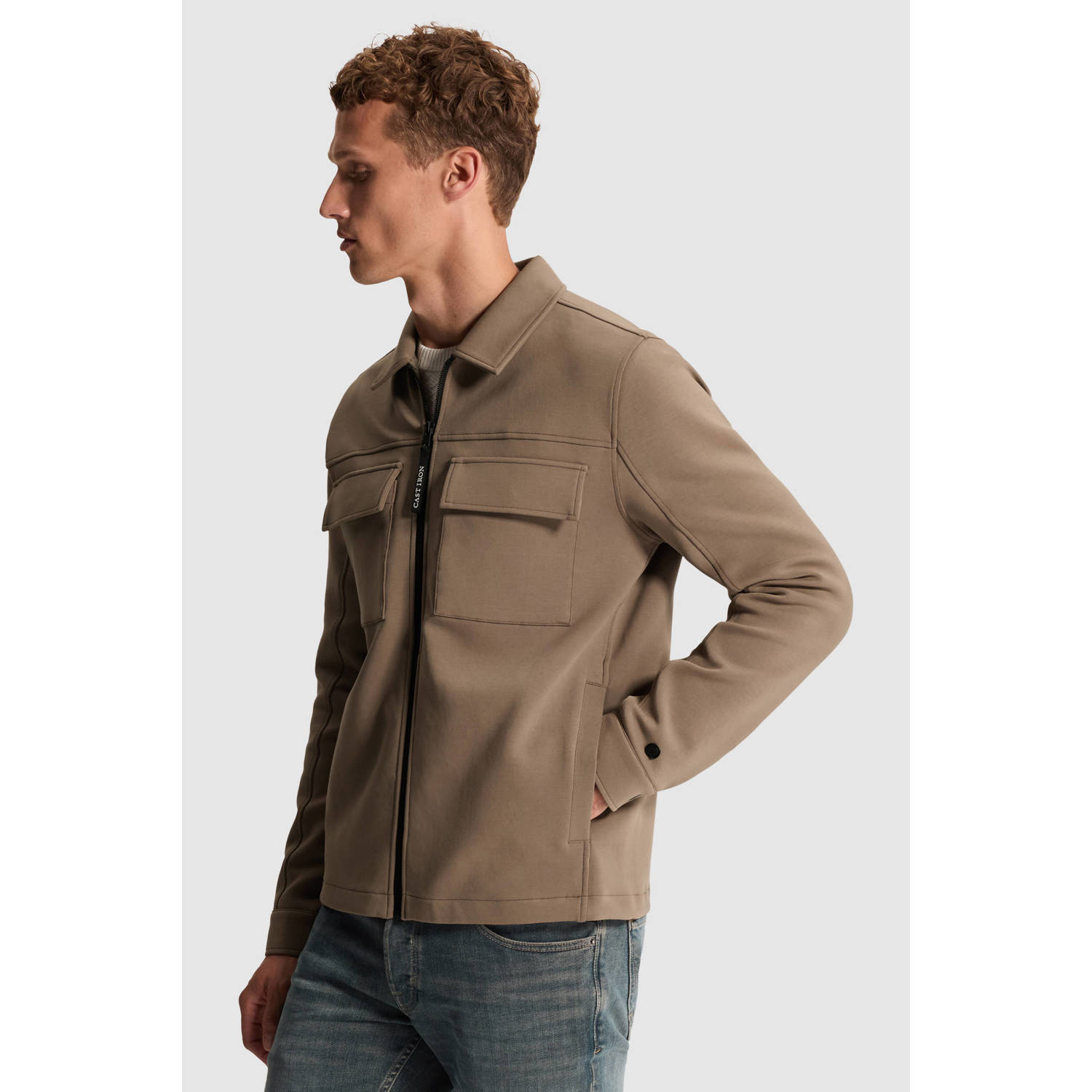 Cast Iron sweatvest lichtbruin