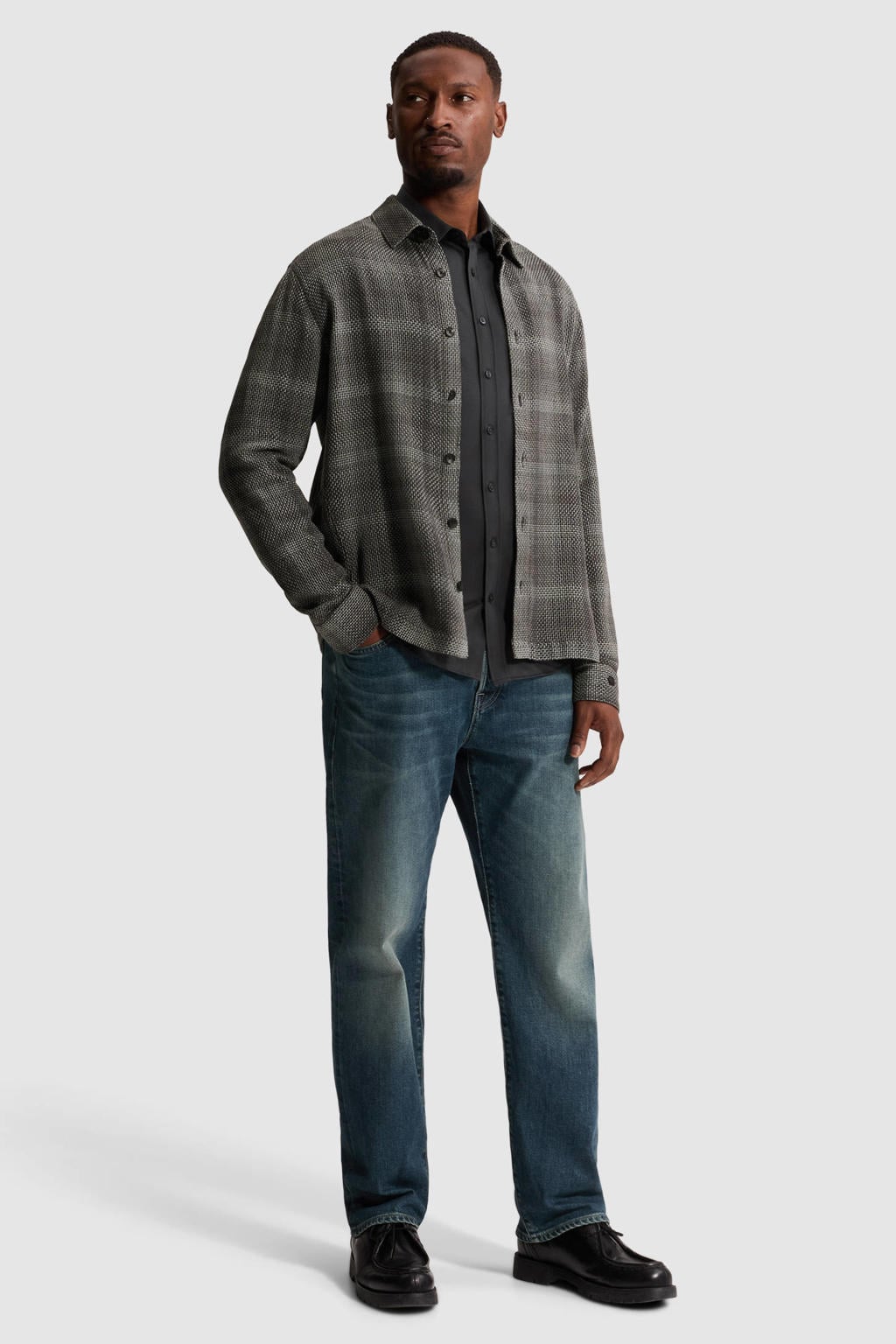 Cast Iron regular fit geruit overshirt - clever crows