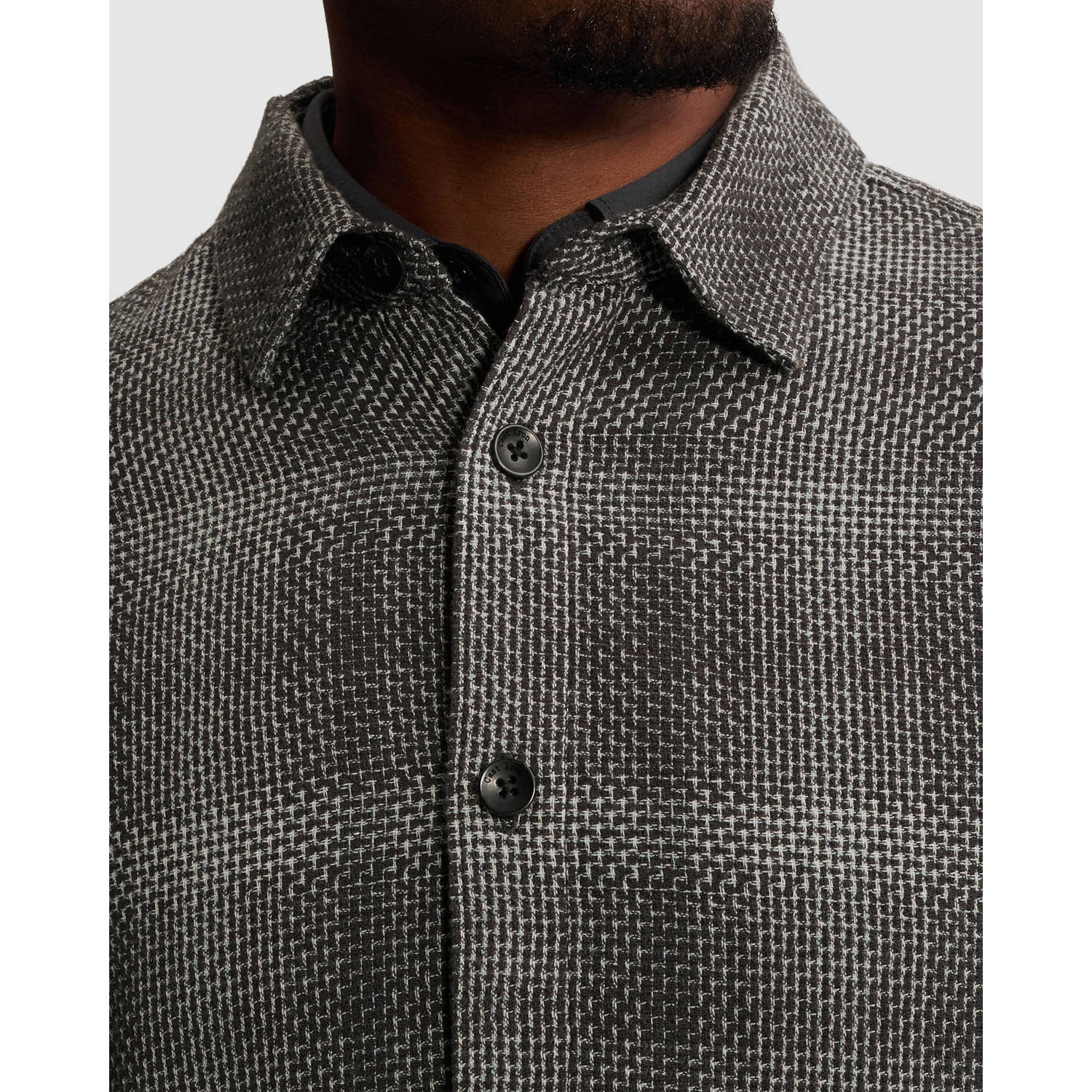 Cast Iron regular fit geruit overshirt clever crows