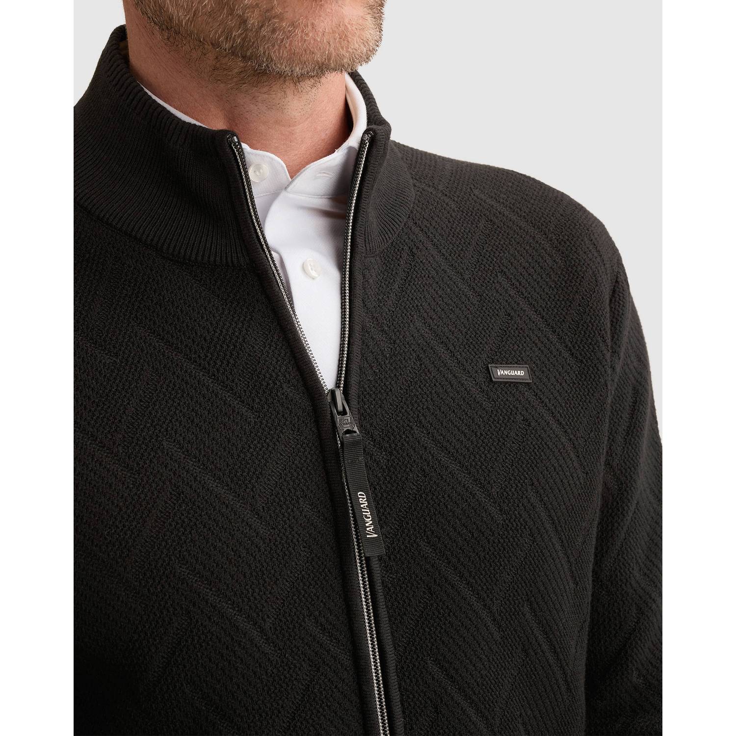 Vanguard katoenen gebreid vest zwart
