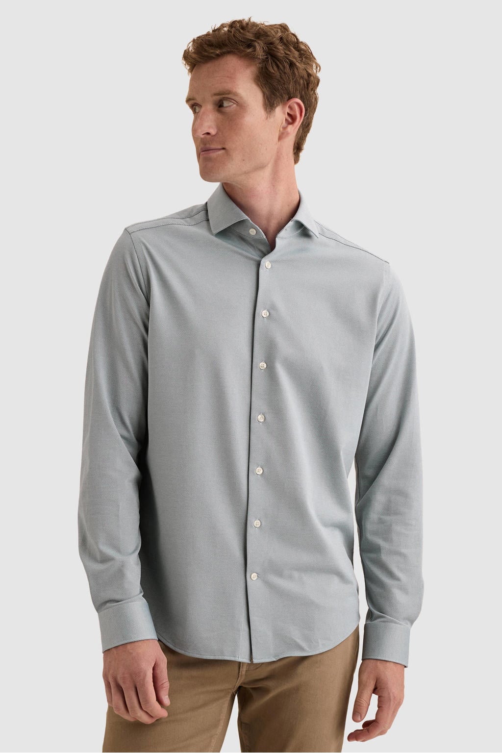 Vanguard jersey regular fit oxford overhemd - china blauw