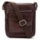 Manfield leren crossbody tas donkerbruin