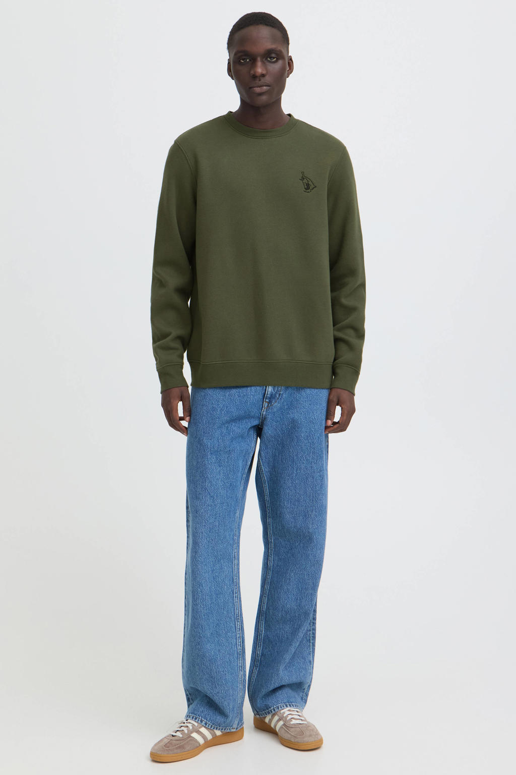 Blend regular fit sweater - donkergroen