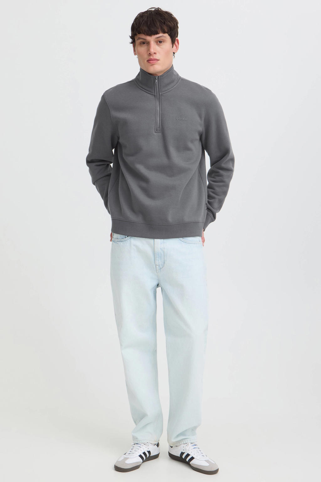 Blend regular fit sweater - grijs