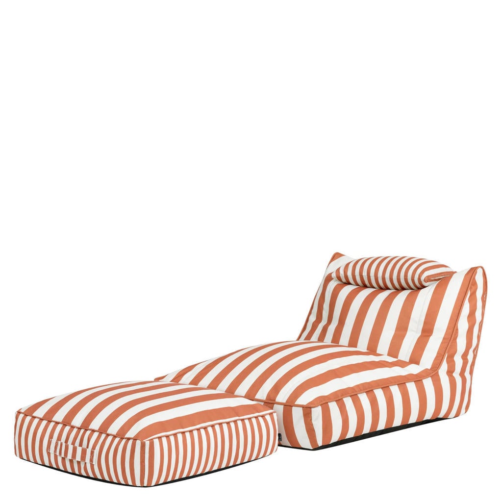 icon icon - Nova Zitzak met Vloerkussen - Ligtsoel - Gestreept - Oranje