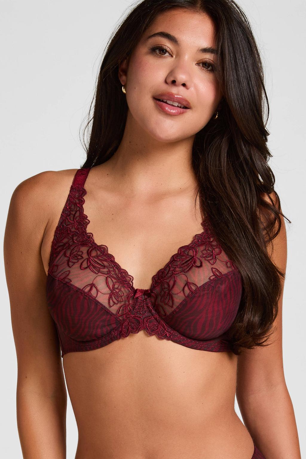 Hunkemöller Diva niet-voorgevormde beugel-bh - donkerrood