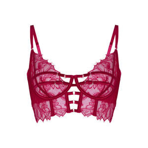 Bea niet-voorgevormde longline bh met beugel - fuchsia