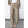 SisterS Point barrel cropped broek met plooien - zand
