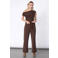 SisterS Point jumpsuit met plooien - bruin