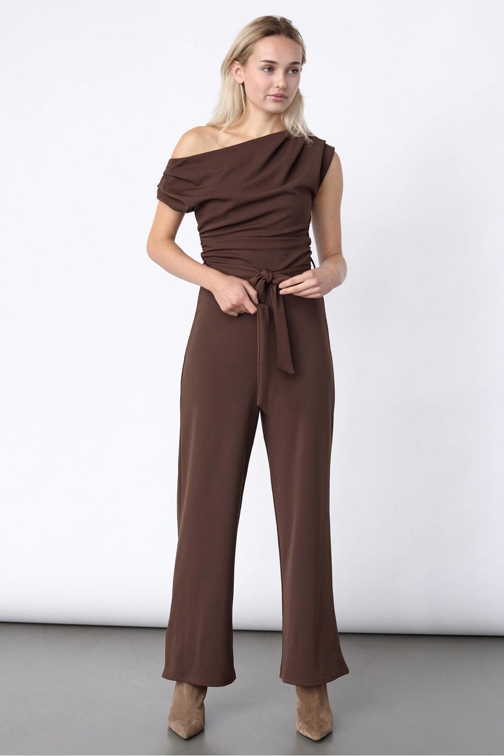 SisterS Point jumpsuit met plooien - bruin