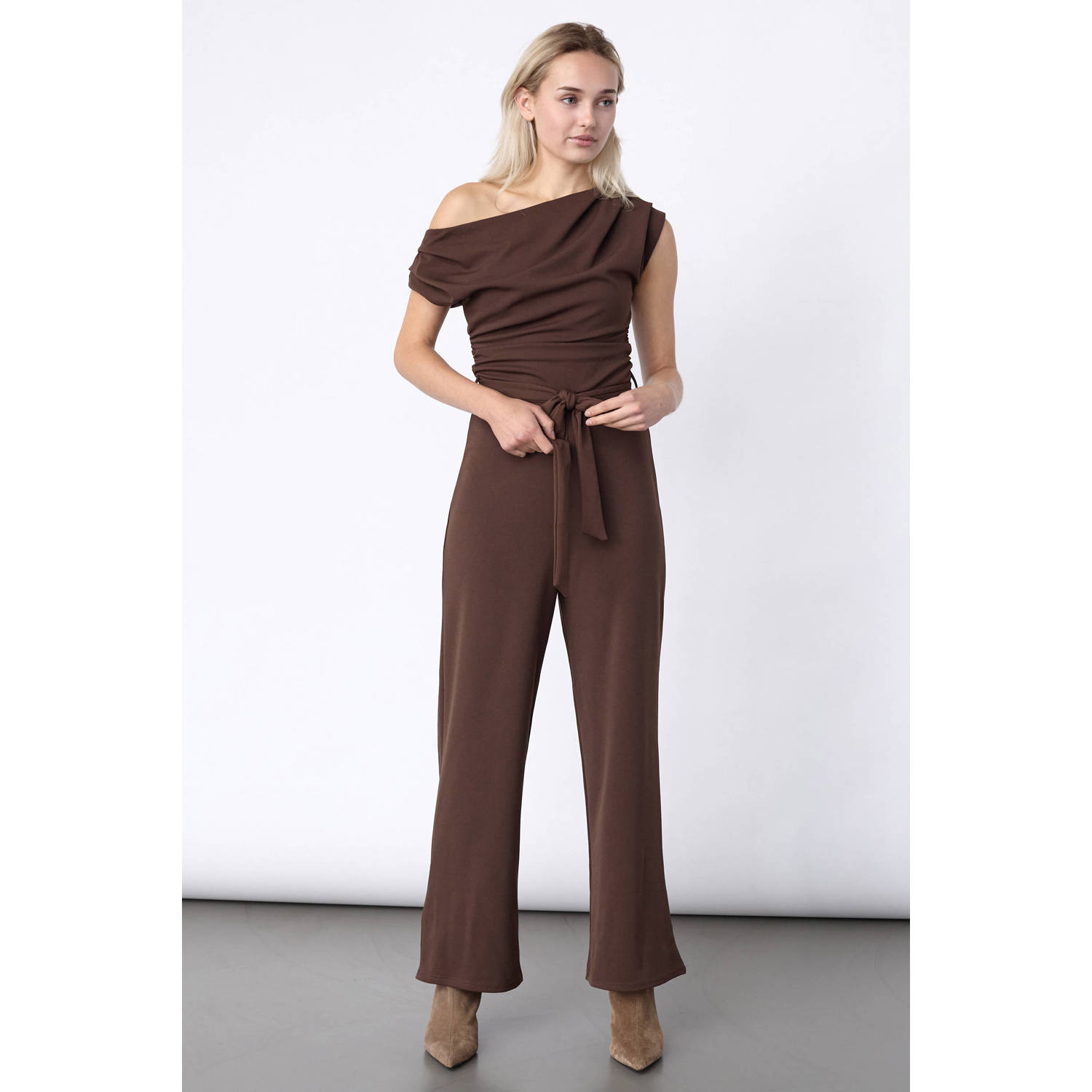 SisterS Point jumpsuit met plooien bruin