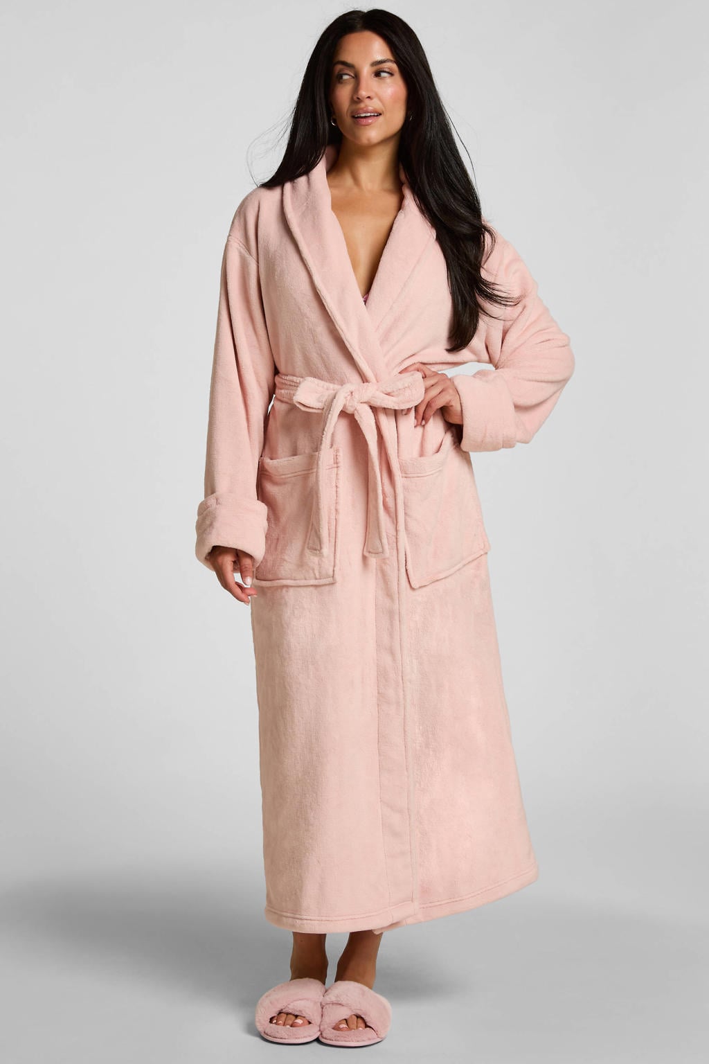 Hunkemöller fleece badjas - roze