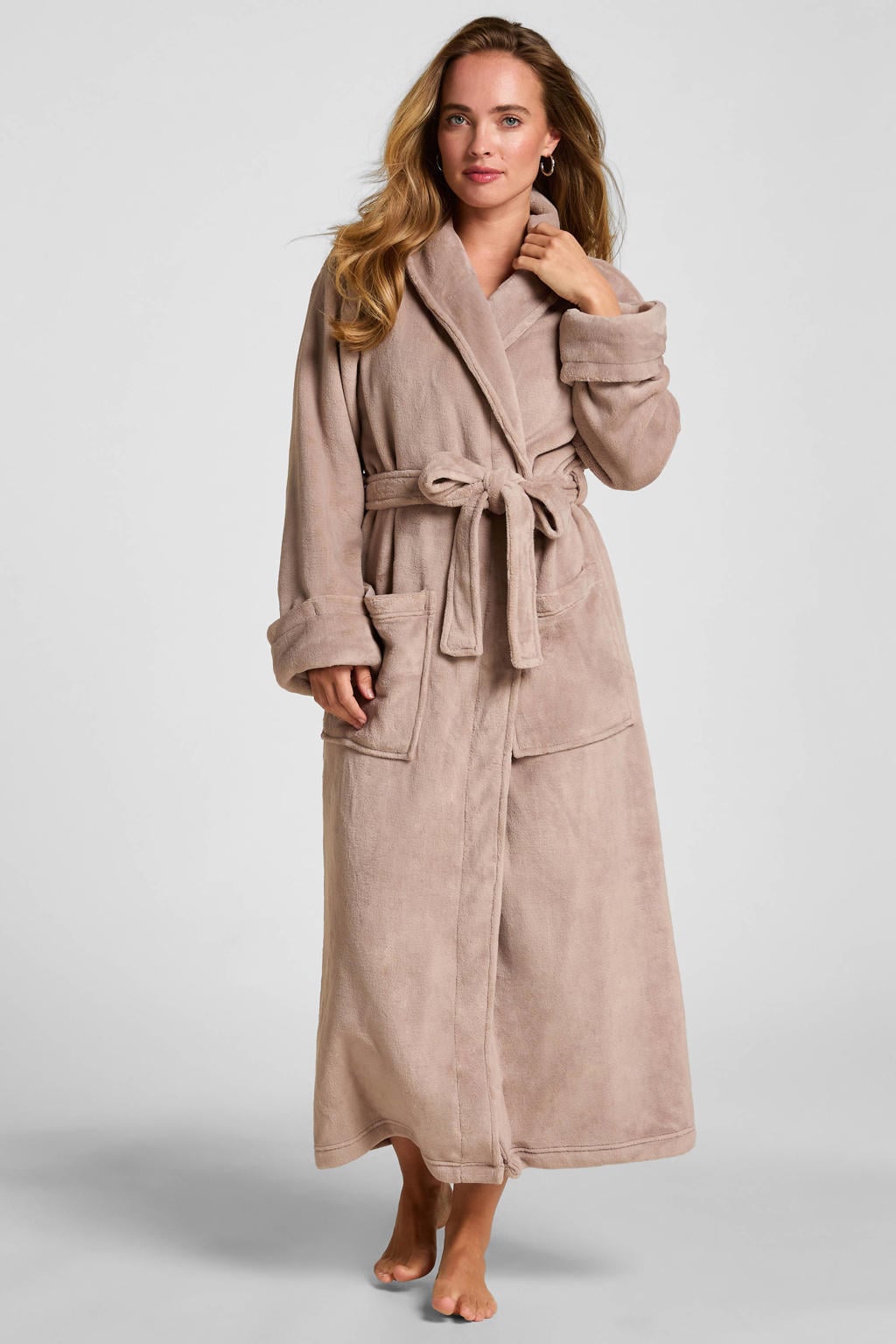 Hunkemöller fleece badjas - beige